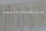 CTD1620 Top drilled 5*25mm - 6*45mm sticks white crystal beads