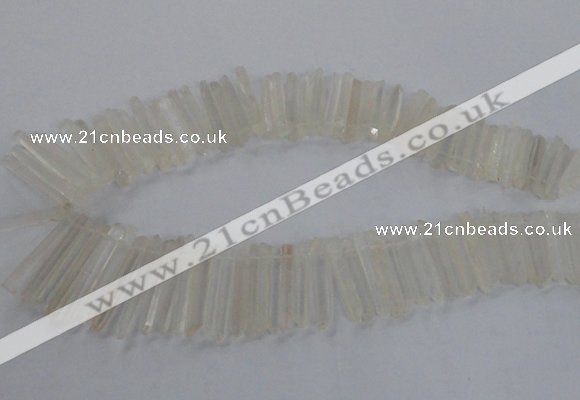 CTD1620 Top drilled 5*25mm - 6*45mm sticks white crystal beads