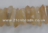 CTD1624 Top drilled 4*15mm - 6*35mm sticks plated quartz beads