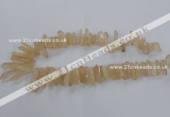 CTD1624 Top drilled 4*15mm - 6*35mm sticks plated quartz beads