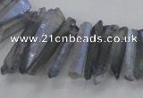 CTD1625 Top drilled 4*15mm - 6*35mm sticks plated quartz beads