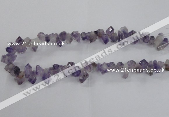 CTD1641 Top drilled 10*14mm - 10*18mm faceted nuggets amethyst beads