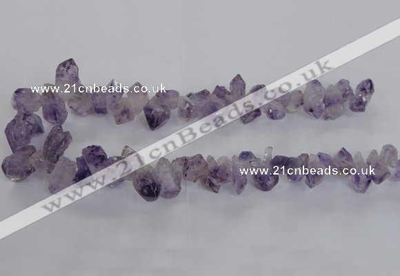 CTD1642 Top drilled 10*20mm - 15*25mm faceted nuggets amethyst beads