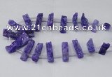 CTD1650 Top drilled 10*20mm - 15*40mm freeform druzy agate beads