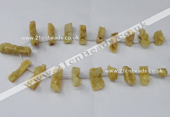 CTD1652 Top drilled 10*20mm - 15*40mm freeform druzy agate beads