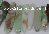 CTD1657 Top drilled 6*20mm - 8*50mm sticks Australia chrysoprase beads