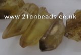 CTD1671 Top drilled 10*20mm - 15*35mm sticks lemon quartz beads