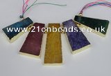 CTD1677 Top drilled 20*40mm - 25*50mm trapezoid agate gemstone beads