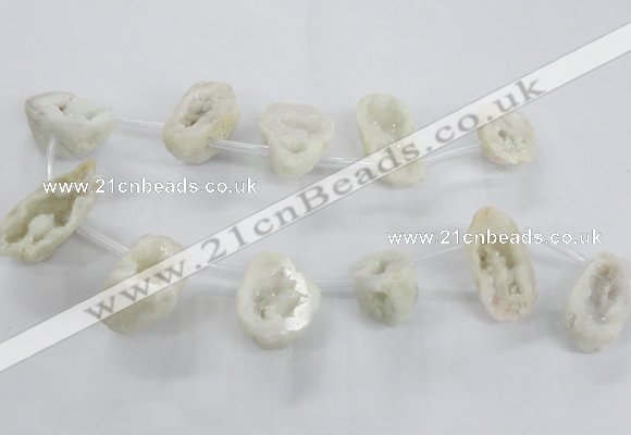 CTD1680 Top drilled 15*25mm - 30*35mm nuggets druzy agate beads