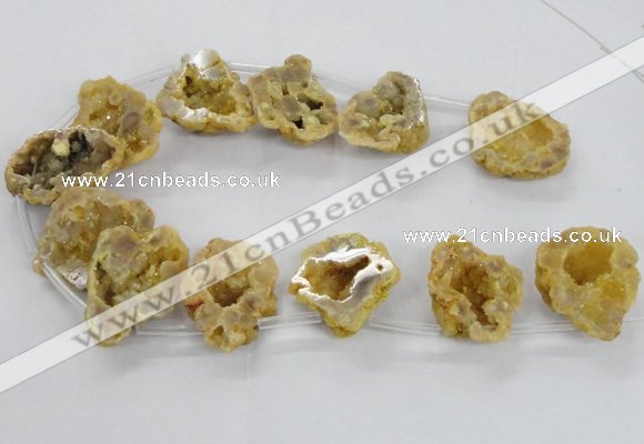 CTD1681 Top drilled 15*25mm - 30*35mm nuggets druzy agate beads