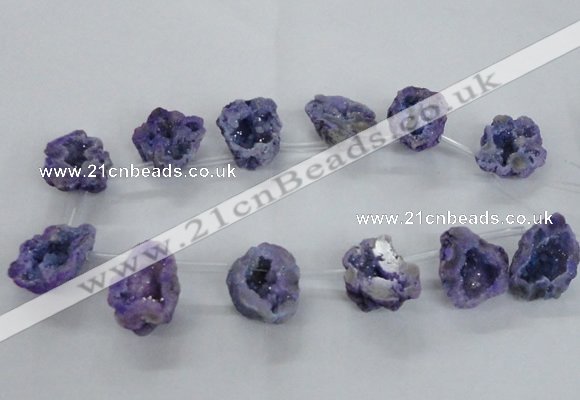 CTD1682 Top drilled 15*25mm - 30*35mm nuggets druzy agate beads