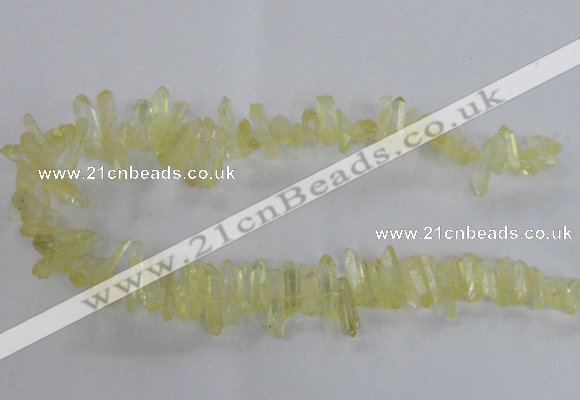 CTD1690 Top drilled 5*15mm - 7*35mm sticks dyed white crystal beads