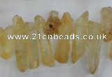 CTD1691 Top drilled 5*15mm - 7*35mm sticks dyed white crystal beads