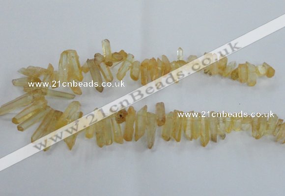 CTD1691 Top drilled 5*15mm - 7*35mm sticks dyed white crystal beads