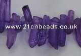 CTD1692 Top drilled 5*15mm - 7*35mm sticks dyed white crystal beads