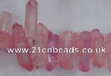 CTD1693 Top drilled 5*15mm - 7*35mm sticks dyed white crystal beads