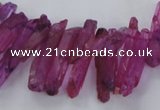 CTD1694 Top drilled 5*15mm - 7*35mm sticks dyed white crystal beads