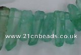 CTD1695 Top drilled 5*15mm - 7*35mm sticks dyed white crystal beads