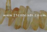 CTD1698 Top drilled 8*15mm - 11*35mm sticks dyed white crystal beads