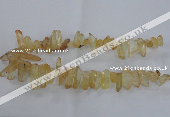 CTD1698 Top drilled 8*15mm - 11*35mm sticks dyed white crystal beads