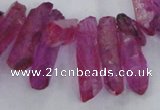 CTD1700 Top drilled 8*15mm - 11*35mm sticks dyed white crystal beads