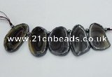 CTD1727 Top drilled 25*35mm - 25*45mm freeform Botswana agate slab beads