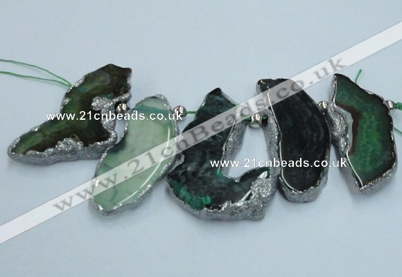 CTD1730 Top drilled 25*35mm - 30*45mm freeform agate slab beads