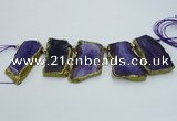 CTD1735 Top drilled 25*35mm - 30*45mm freeform agate slab beads