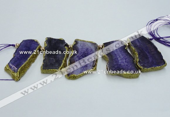 CTD1735 Top drilled 25*35mm - 30*45mm freeform agate slab beads