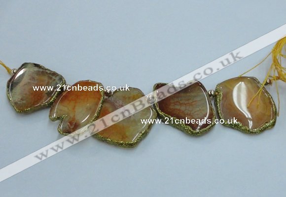 CTD1738 Top drilled 25*35mm - 35*50mm freeform agate slab beads