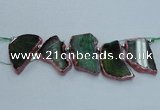 CTD1747 Top drilled 25*35mm - 35*50mm freeform agate slab beads