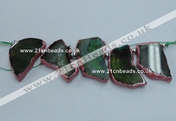 CTD1747 Top drilled 25*35mm - 35*50mm freeform agate slab beads