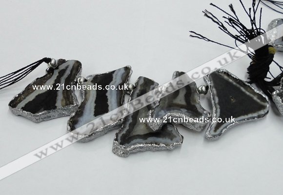 CTD1750 Top drilled 25*35mm - 35*50mm freeform agate slab beads