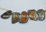 CTD1757 Top drilled 20*40mm - 35*55mm freeform agate slab beads