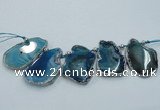 CTD1760 Top drilled 20*40mm - 35*55mm freeform agate slab beads