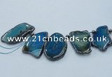 CTD1761 Top drilled 20*40mm - 35*55mm freeform agate slab beads