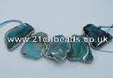 CTD1764 Top drilled 20*40mm - 35*55mm freeform agate slab beads