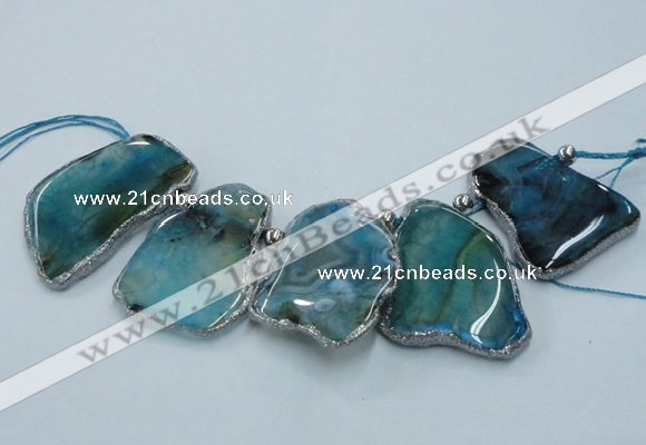 CTD1764 Top drilled 20*40mm - 35*55mm freeform agate slab beads