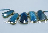 CTD1765 Top drilled 20*40mm - 35*55mm freeform agate slab beads