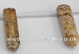 CTD1805 Top drilled 10*30mm - 10*32mm sticks picture jasper beads