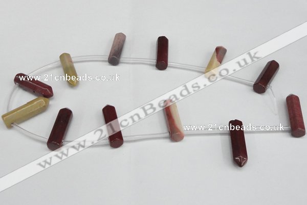 CTD1806 Top drilled 10*30mm - 10*32mm sticks mookaite beads