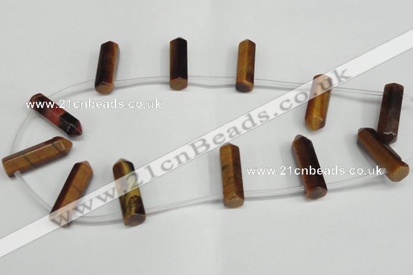 CTD1808 Top drilled 10*30mm - 10*32mm sticks yellow tiger eye beads