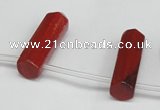 CTD1809 Top drilled 10*30mm - 10*32mm sticks red jasper beads