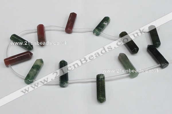 CTD1811 Top drilled 10*30mm - 10*32mm sticks Indian agate beads