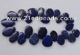 CTD1921 Top drilled 18*25mm - 25*40mm freeform lapis lazuli beads
