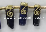 CTD1927 Top drilled 8*20mm - 10*35mm sticks lapis lazuli beads