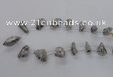 CTD1933 Top drilled 12*20mm - 25*35mm nuggets plated amethyst beads