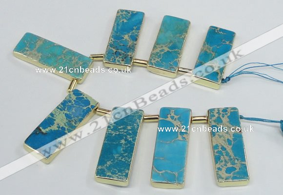 CTD1945 Top drilled 18*45mm - 20*50mm rectangle sea sediment jasper beads