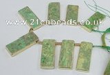 CTD1946 Top drilled 18*45mm - 20*50mm rectangle sea sediment jasper beads