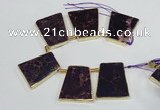 CTD1951 Top drilled 30*40mm - 35*45mm trapezoid sea sediment jasper beads